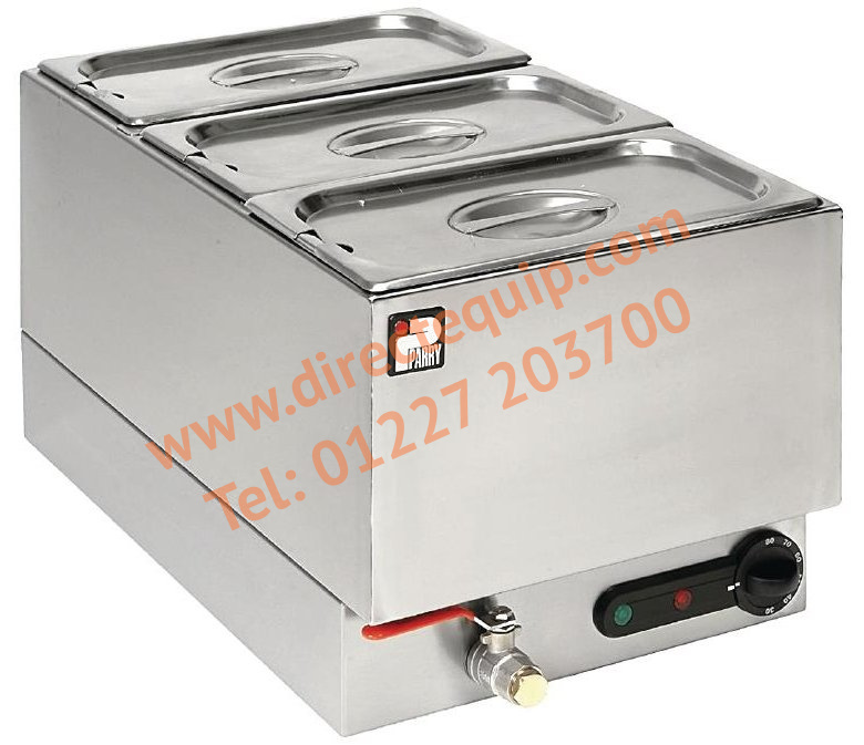 Parry 1885FB Wet Well Bain Marie with 3 x 1/3 Gastronorm Pans